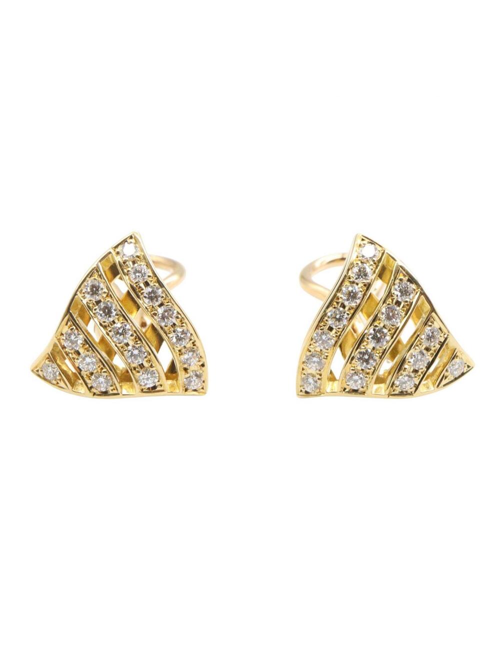 Mikimoto Diamond Earring 18Kyg Yellow #282286M14B